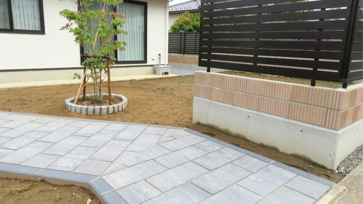 アプローチ・フェンス・ブロック積み施工事例